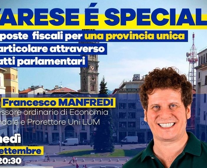 Varese, stasera un incontro con Matteo Bianchi su fiscalità agevolata per le arre di confine