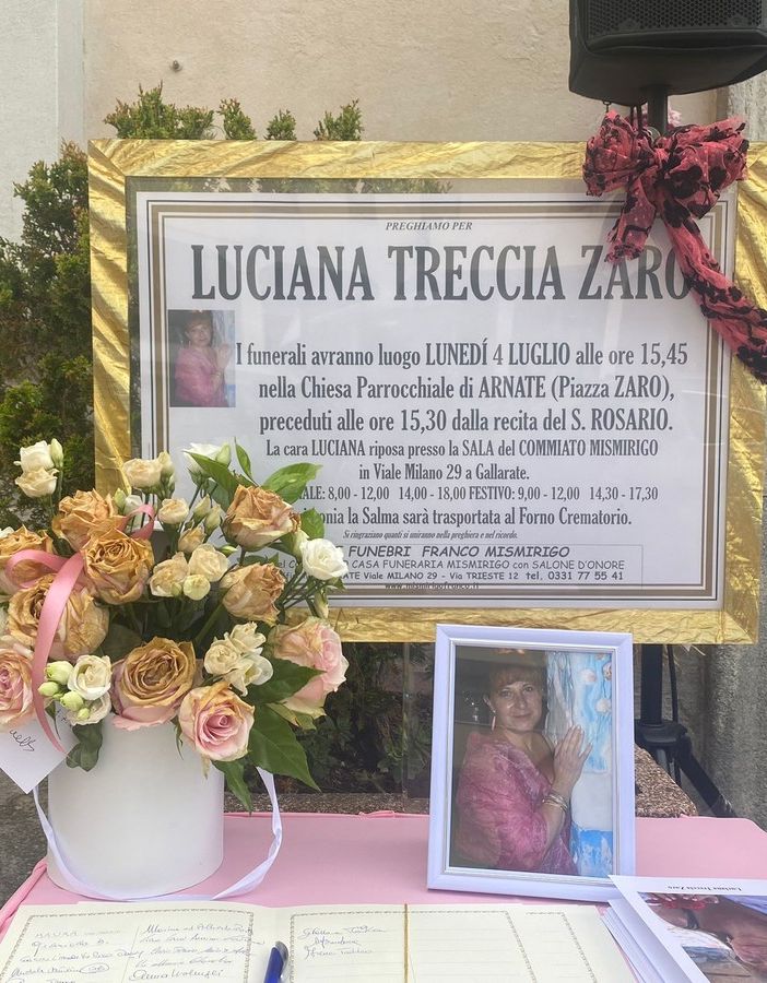 A Gallarate l'ultimo saluto a Luciana Zaro: «È stata il nostro albero della vita»