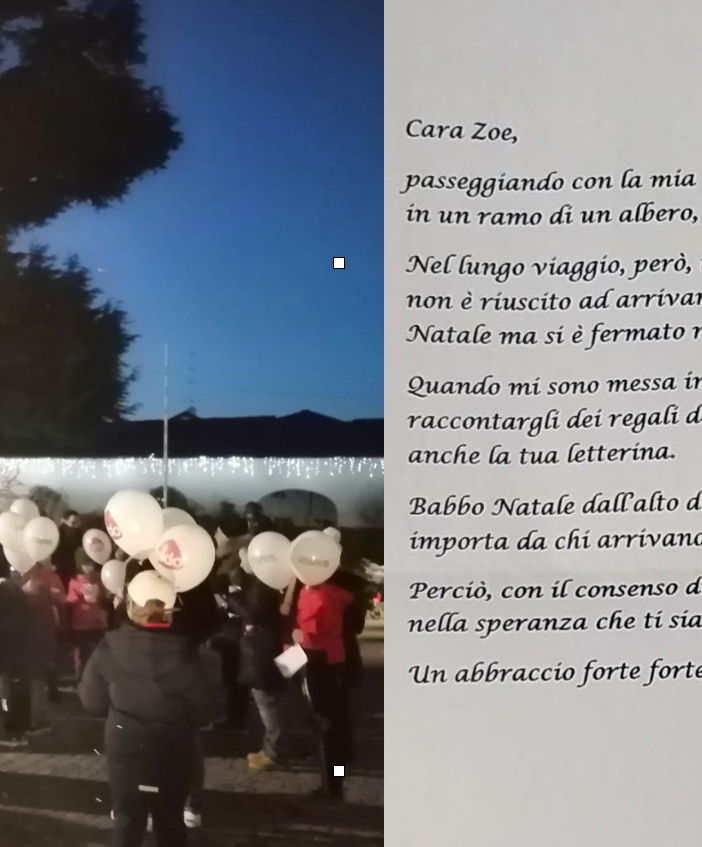 Nel cielo una favola di Natale. Che percorre 300 chilometri