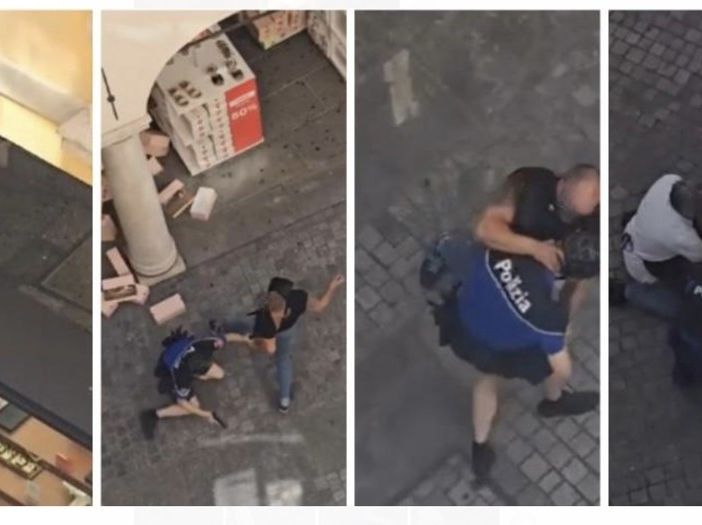 Alcune fasi dell'intervento della polizia a Lugano lo scorso luglio riprese da un video