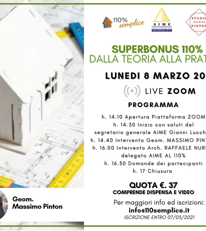 Superbonus 110%: lunedì 8 marzo un webinar per &quot;unire la teoria alla pratica&quot;