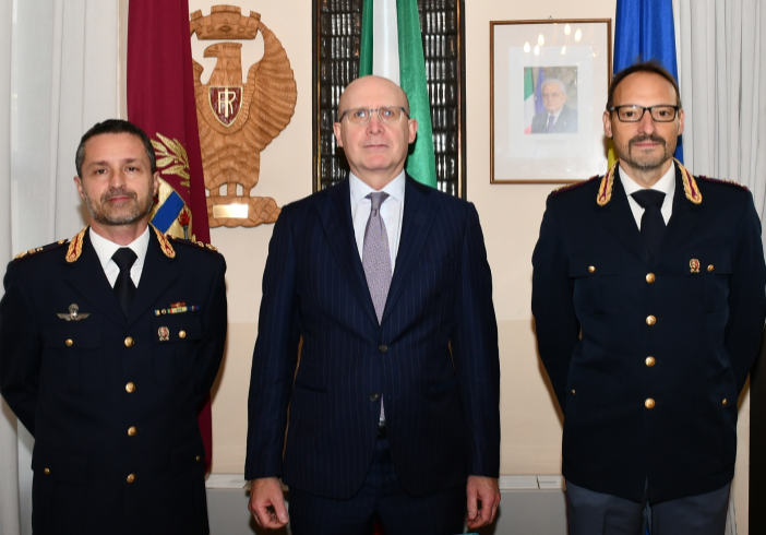 I dirigenti Dalfino e Piron insieme al questore Carlo Mazza (al centro).
