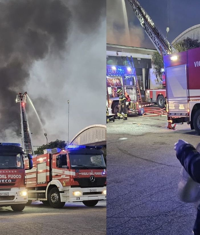 Il fumo che saliva sopra la ditta e la sindaca Ermoni sul posto
