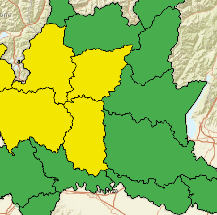 Temporali forti e rischio idrogeologico, scatta l'allerta per la provincia di Varese dalle 18 di oggi