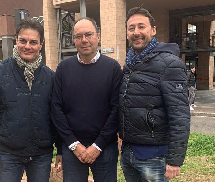 Mauro Binnella tra Giuseppe Taldone e Simone Longhini