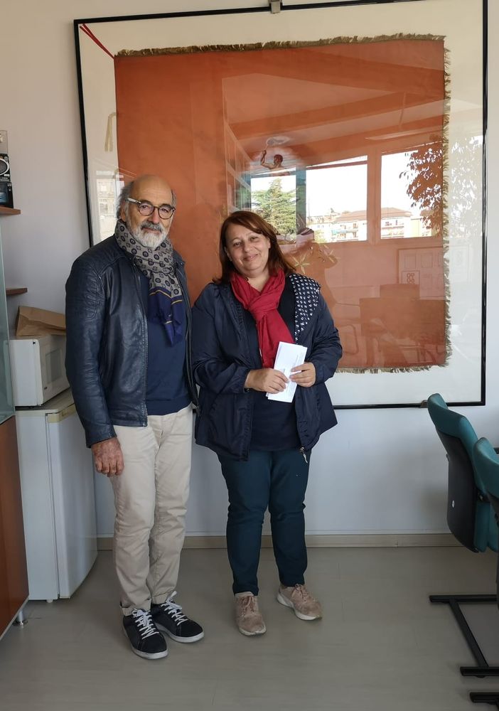 Il presidente di Aime Giuseppe Albertini con la segretaria generale della Cgil Varese Stefania Filetti