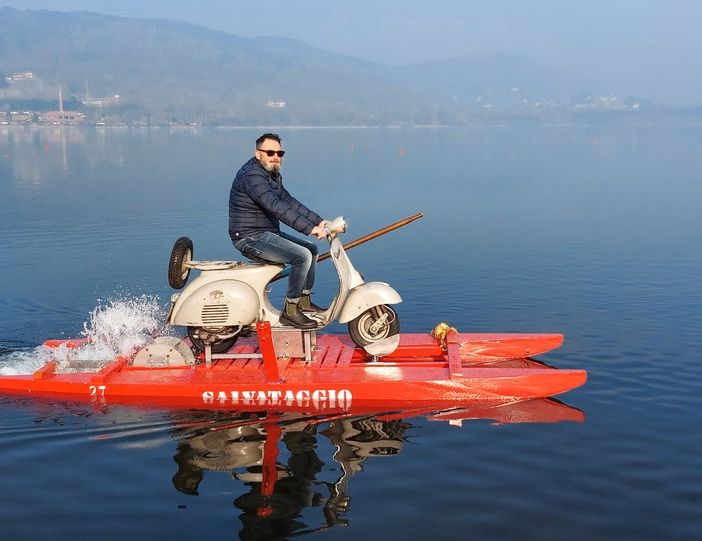 Alessandro Pozzi in sella alla sua &quot;Peraspera&quot;