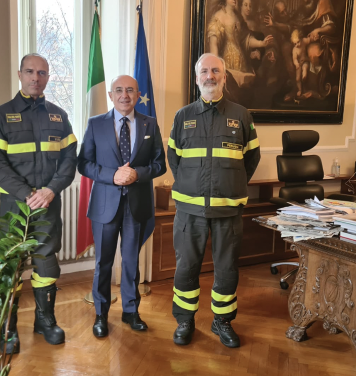Il nuovo comandante provinciale dei vigili del fuoco incontra il prefetto