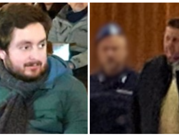 Nicolò Maja (a sinistra) e il padre Alessandro (a destra durante una precedente udienza)