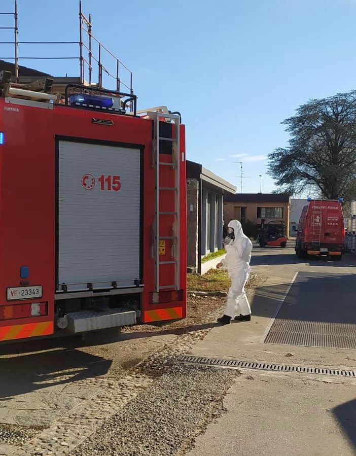 I vigili del fuoco sul posto