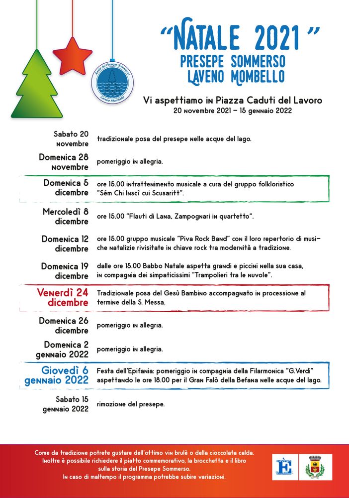 Presepe Sommerso di Laveno: il programma completo della 42esima edizione