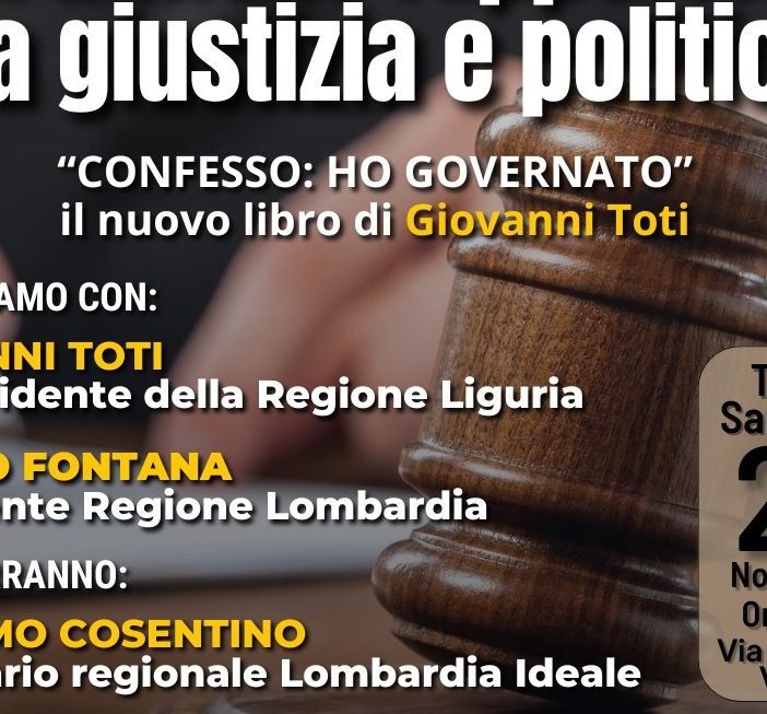 Incontro su giustizia e politica: Giovanni Toti e Attilio Fontana al Teatro Santuccio di Varese