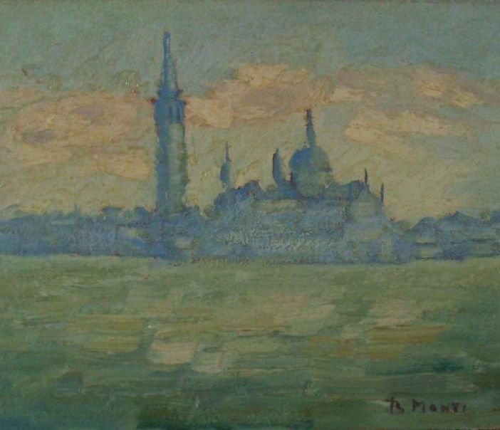 Benito Monti, veduta dal mare di piazza San Marco a Venezia