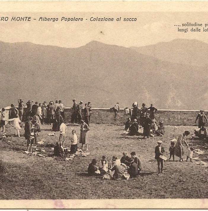 Pic nic al Sacro Monte di Varese in una foto d'epoca