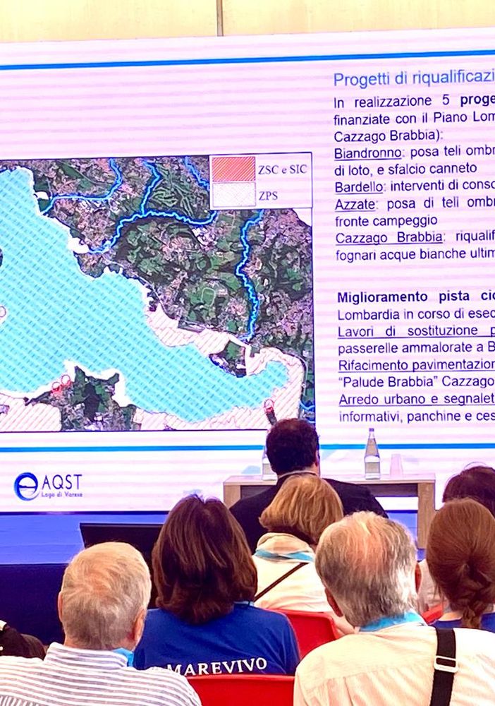 L'assessore regionale a Clima e Ambiente Giorgio Maione a Gavirate nel giorno in cui sono stati presentati gli ultimi dati sul lago di Varese. Accanto a lui il vice presidente del consiglio regionale Giacomo Cosentino, il presidente della Provincia Marco Magrini e il sindaco di Gavirate Massimo Parola