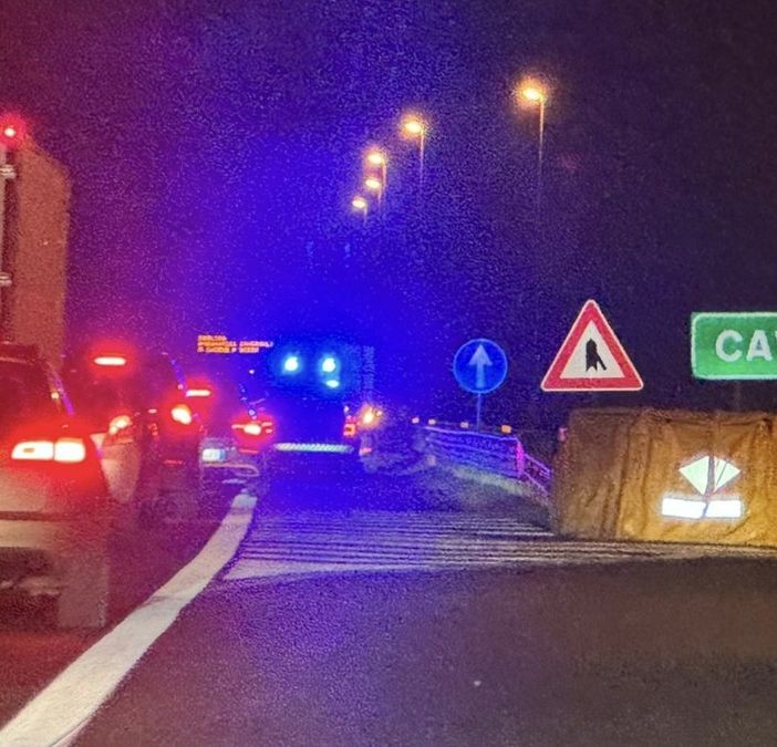 La polizia Stradale sul posto