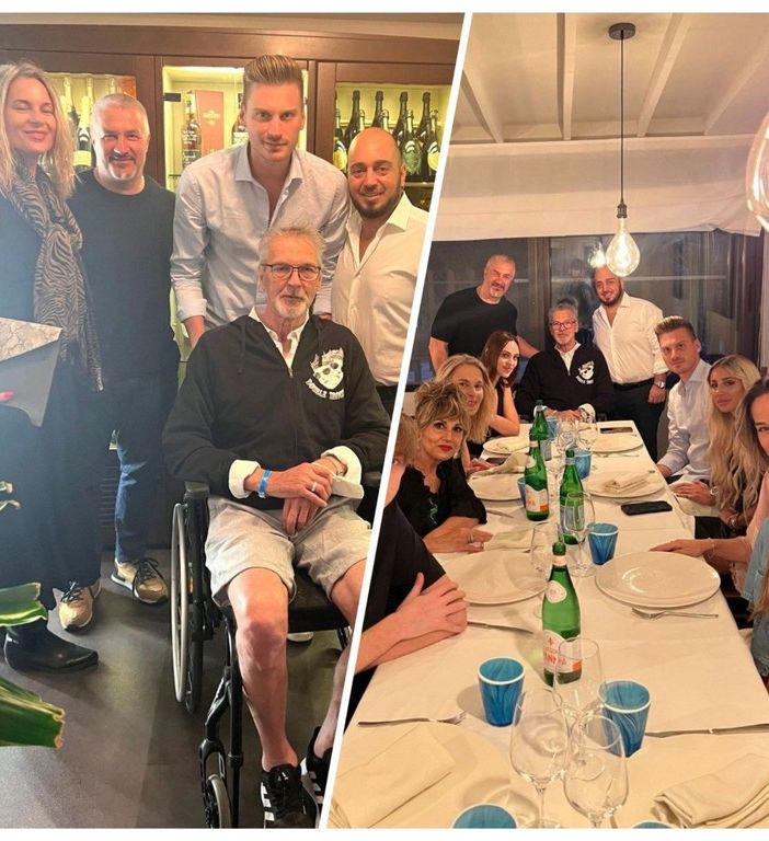 Tacconi con il figlio e alcuni famigliari in Puglia (immagini postate sui social da Andrea Tacconi)