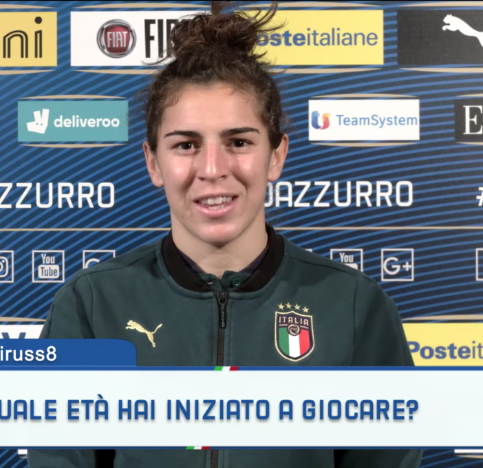 Una screenshot dalla video intervista di Valentina Bergamaschi pubblicata sulla pagina Facebook ufficiale della Nazionale femminile di calcio