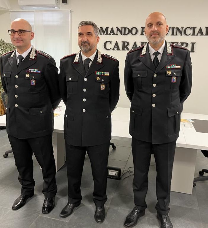 Da sinistra: il capitano Convertino, il tenente colonnello Giuliani e il tenente Galesi