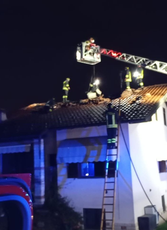 I vigili del fuoco sul posto