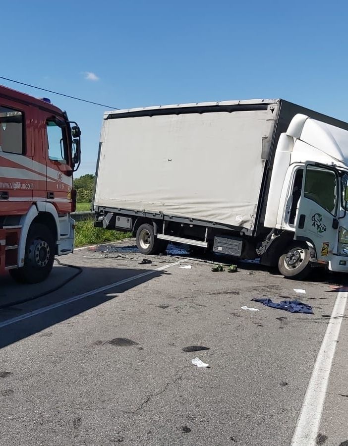 I mezzi coinvolti nell'incidente