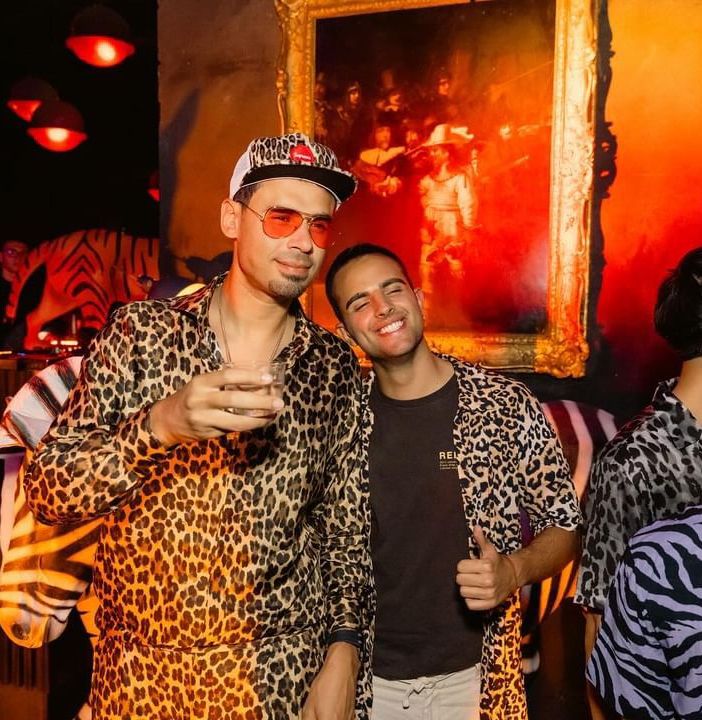 Filippo Degli Abbati, in arte DjDos, con Afrojack, marito di Elettra Lamborghini