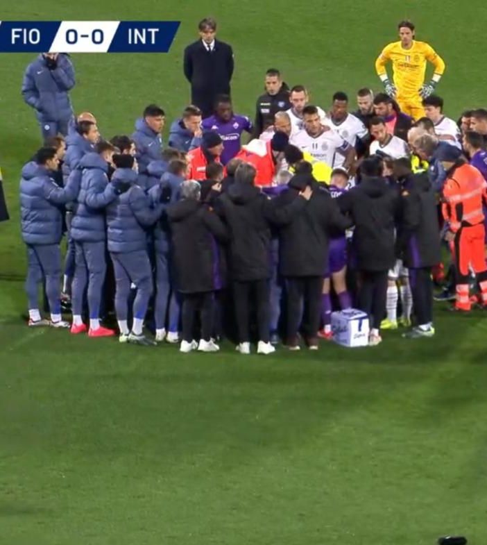Fiorentina-Inter, malore in campo per Bove: gara sospesa e giocatori in lacrime