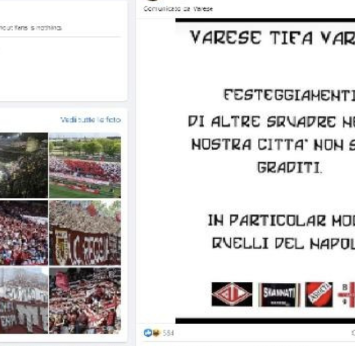 Gli ultras biancorossi: «Varese tifa Varese, non sono graditi i festeggiamenti del Napoli in città»