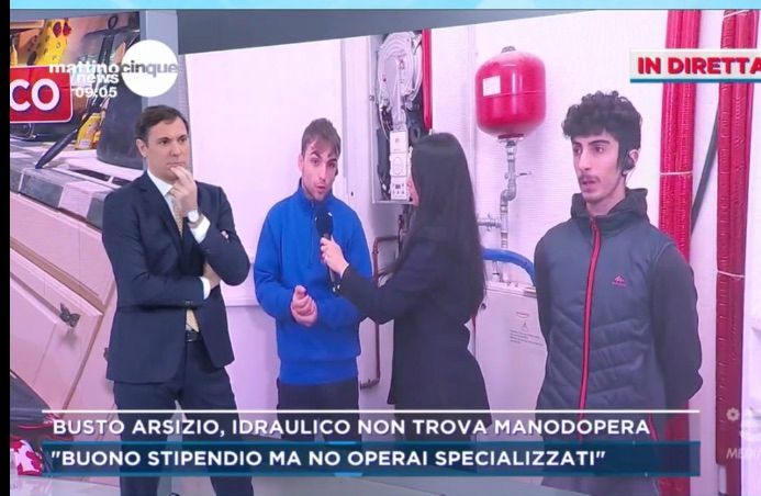 VIDEO. L'idraulico bustocco in tv: «Com'è difficile trovare manodopera»
