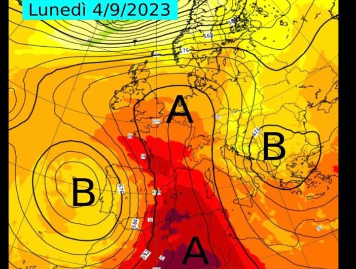 La carta del Centro Europeo per le Previsioni a Medio Termine (ECMWF) postata dal Centro Geofisico Prealpino