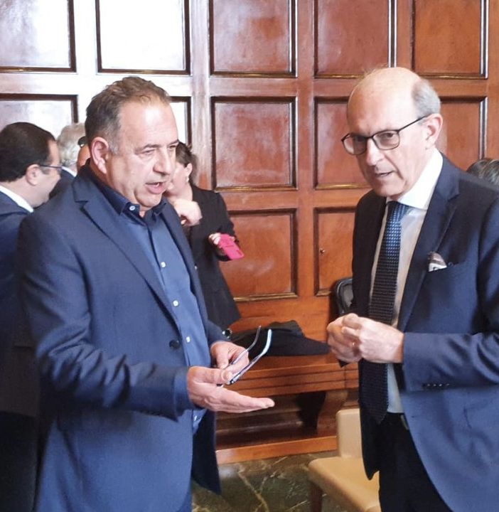 Il sindaco Colombo, ora candidato alle europee, con il coordinatore regionale FdI Maccari