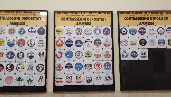 I contrassegni ammessi alle elezioni del 25 settembre dal sito del Ministero dell'Interno