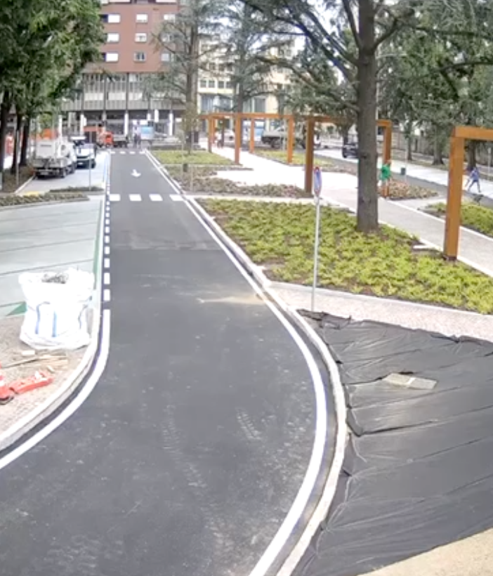 La piazza con i test di questa mattina a Gallarate