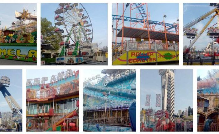 Alcune delle storiche attrazioni presenti al luna park della Schiranna