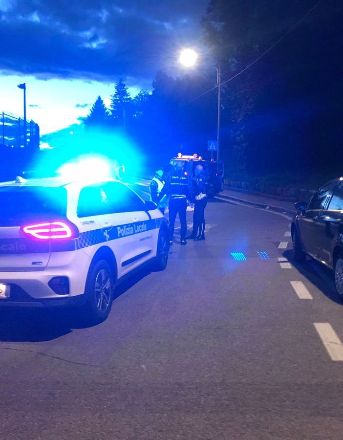 La polizia locale sul posto