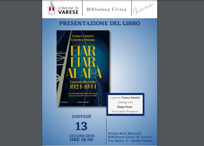 In Biblioteca la presentazione di “Eiar Eiar Alalà. Canzoni alla radio 1924-1944”