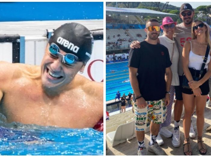 Mamma Alessandra, papà Samuele, il fratello Jacopo, la ragazza Adelaide Radice e un amico di Nicolò Martinenghi al Foro Italico