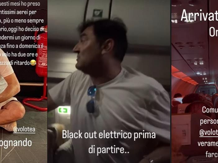 Black out in aereo prima del decollo, Max Giusti tra i passeggeri: &quot;Stiamo calmi sennò ci facciamo male&quot;