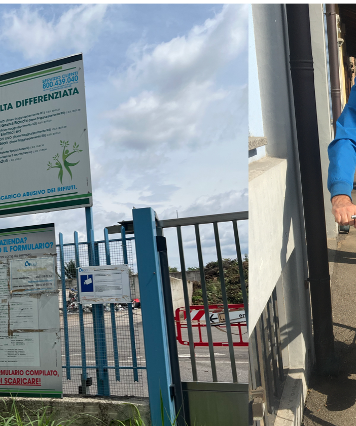 Il centro multiraccolta e Speroni in bicicletta