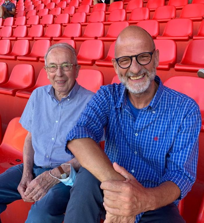 Papà Giannino e Roberto Bof allo stadio Franco Ossola