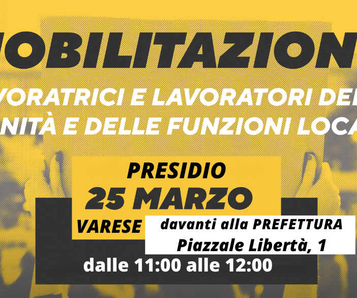 Funzioni Locali e Sanità Pubblica: venerdì presidio sindacale davanti la Prefettura