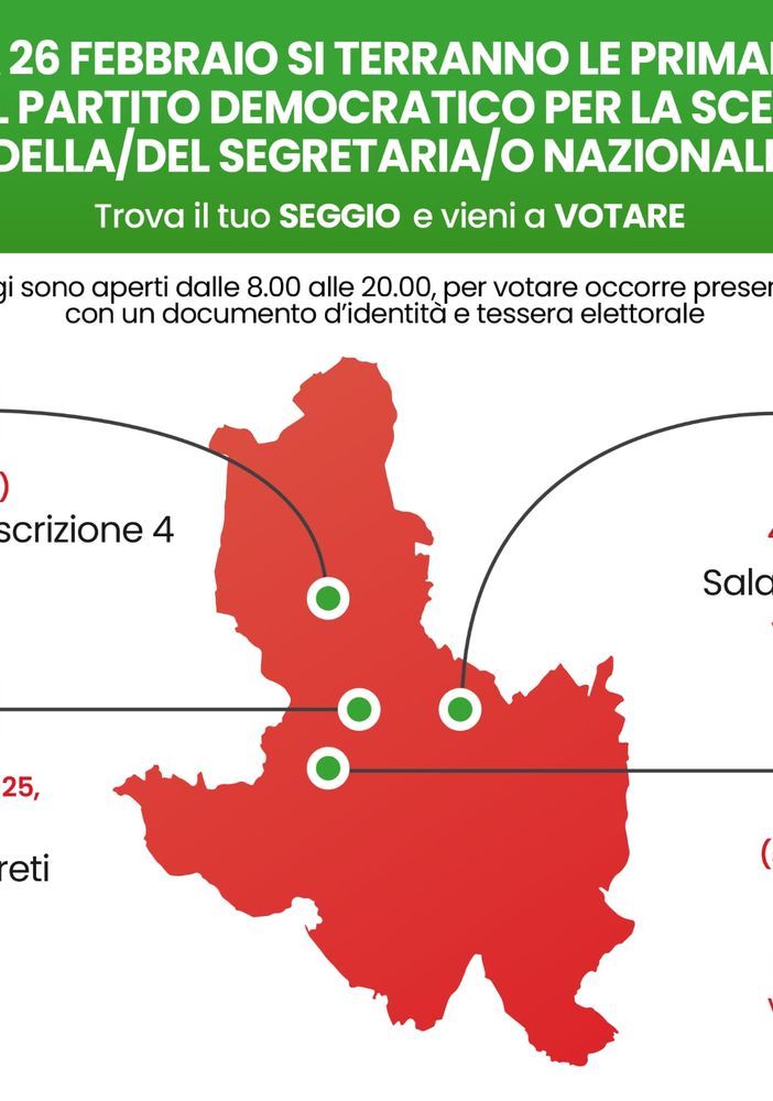 Quattro seggi a Varese per le primarie del Partito democratico