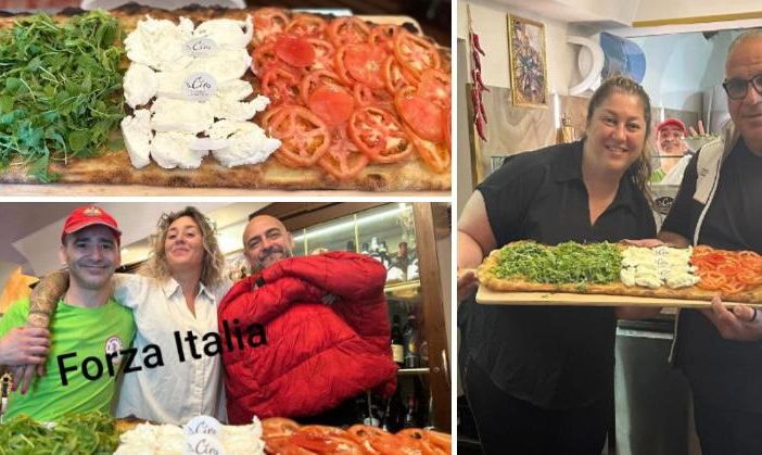 Novanta centimetri di pizza tricolore: da Ciro l'Italia vince anche a tavola