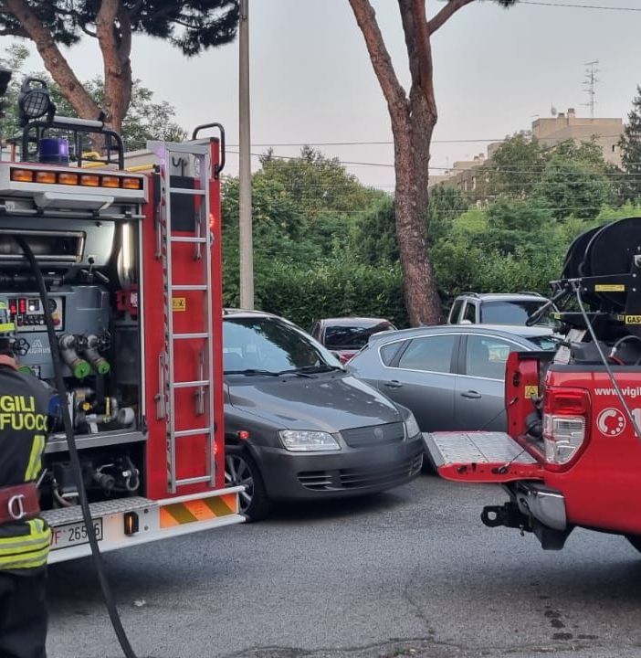 L'intervento dei vigili del fuoco in via dei Salici a Gallarate
