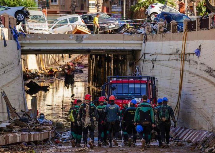 L'alluvione di Valencia (foto Adnkronos)