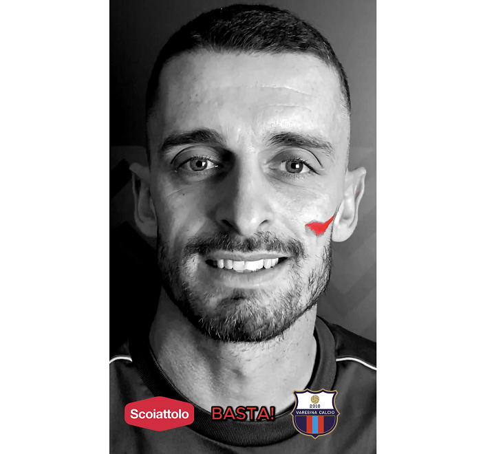 Nella foto uno dei protagonisti del filmato: il capitano della Varesina Calcio, Marco Gasparri