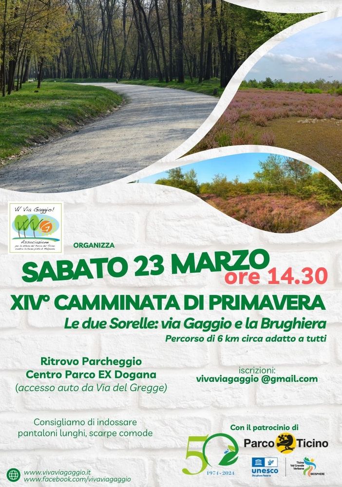 Il 50º anniversario del Parco del Ticino si festeggia con Viva Via Gaggio