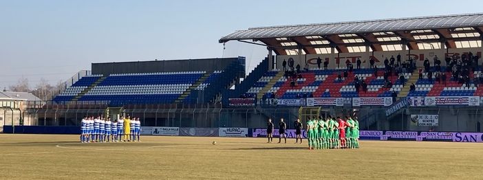 Il minuto di silenzio per Taglioretti e alcune azioni della gara