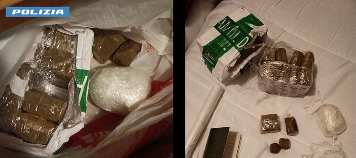 Il materiale sequestrato al pusher dalla polizia di Varese