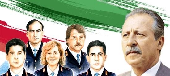 Borsellino e la sua scorta - dal sito della Polizia di Stato Borsellino e la sua scorta - dal sito della Polizia di Stato